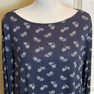 H&M Bicycle Print Long Sleeve Top
